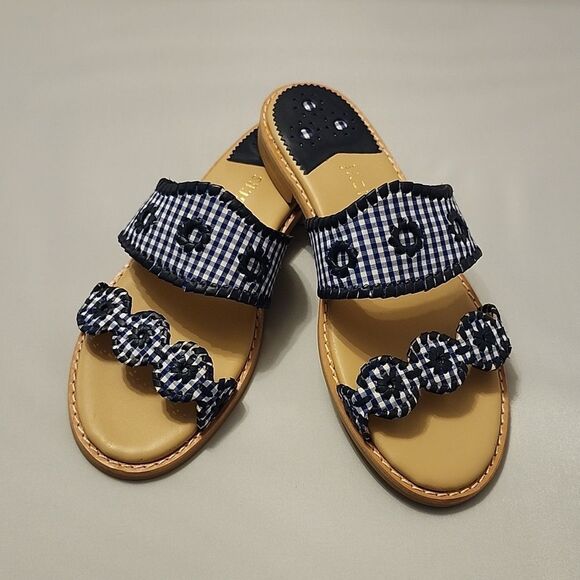 BRAND NEW JACK ROGER'S LEATHER SLIDE CAROLINE SANDALS - Picture 16 of 16